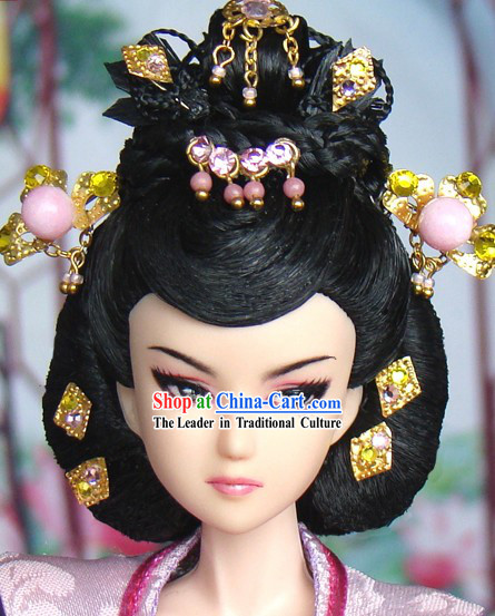 Ancient Chinese Queen Headwear and Wig