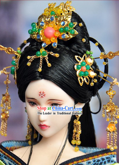 Ancient Chinese Princess Hair Accessories and Wig