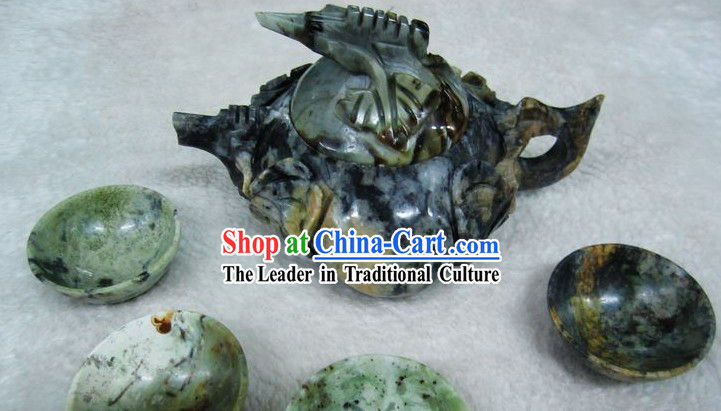 Chinese Natural Jade Stone Teapot