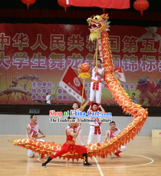 Competition and Parade Peking Net Dragon Dance Costumes Complete Set for Adults