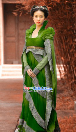 Ancient Chinese Green Fairy Costumes Complete Set