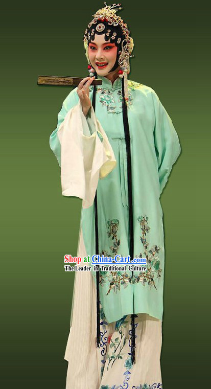 Chinese Opera Hua Dan Light Green Lady Costumes for Women