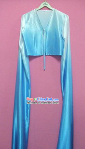 Blue Color Transition Water Sleeve Dance Costumes