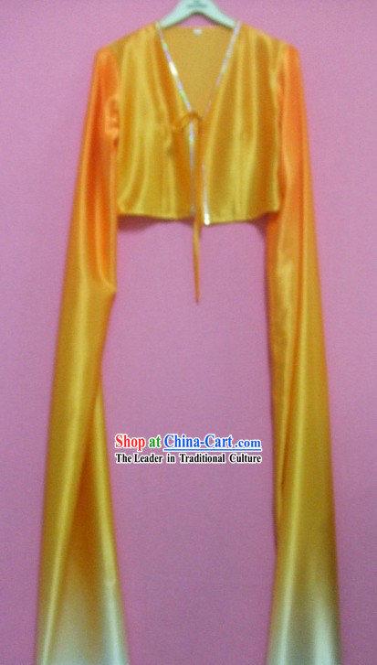 Yellow Gradual Change Water Sleeve Dance Costumes