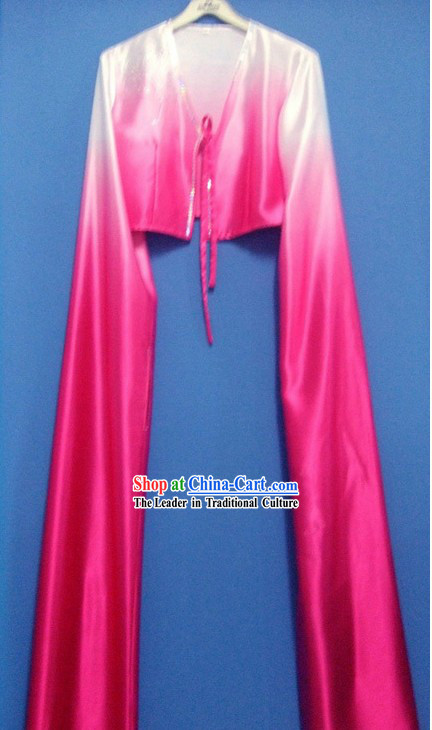 Rose Color Gradual Change Water Sleeve Dance Costumes