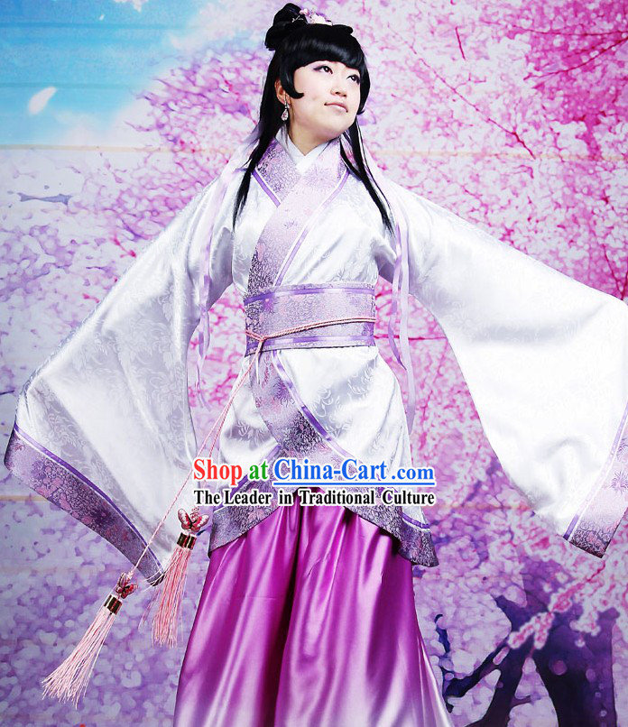 Ancient Chinese Gradual Change Silk Robe Clothing for Women