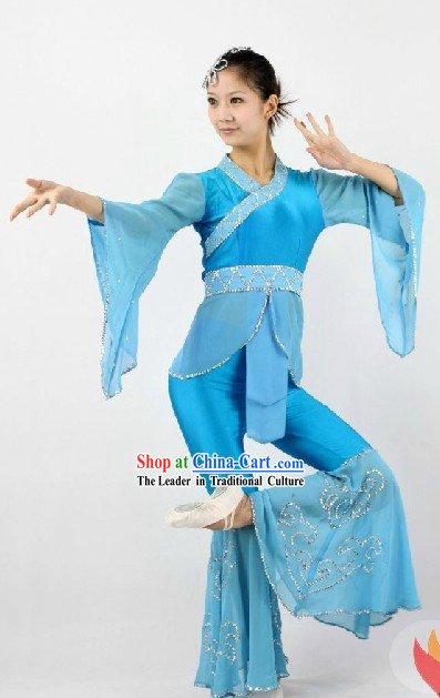 Chinese Classical Blue Dance Costumes for Women