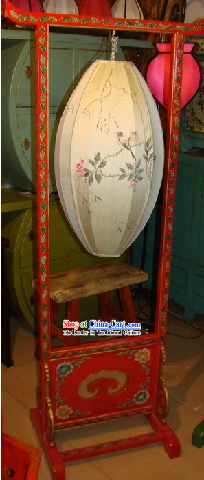Chinese Classic Handmade and Painted Wooden Palace Floor Lantern