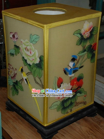 Chinese Classic Handmade and Painted Silk Desk Lamp