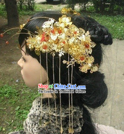 Traditional Chinese Handmade Hairpins and Tassels for Brides