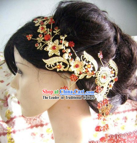Chinese Classic Golden Flower Hair Accessories