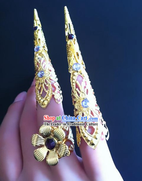 Ancient Chinese Empress Long Fingernails Accessories 10 Pieces Set