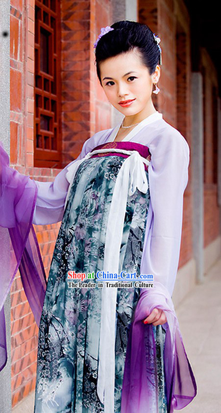 Ancient Chinese Tang Dynasty Clothing Complete Set for Women