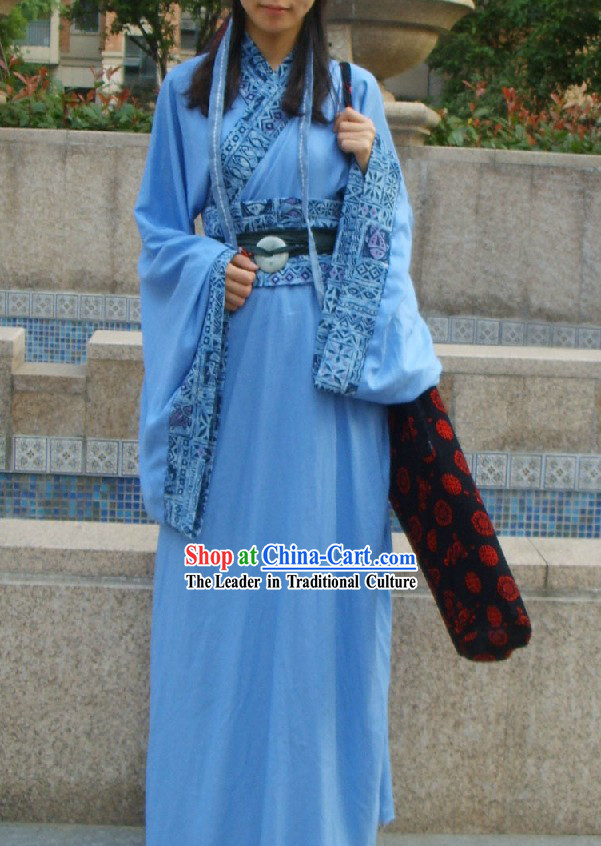 Ancient Chinese Blue Hanfu Clothing for Men
