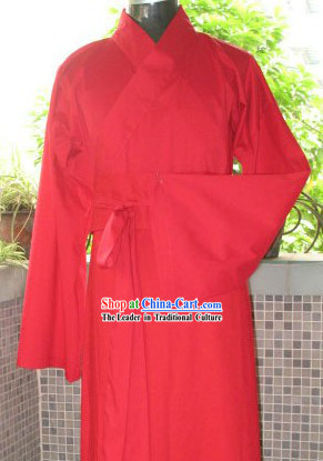 Ancient Chinese Plain Red Wedding Dress for Men