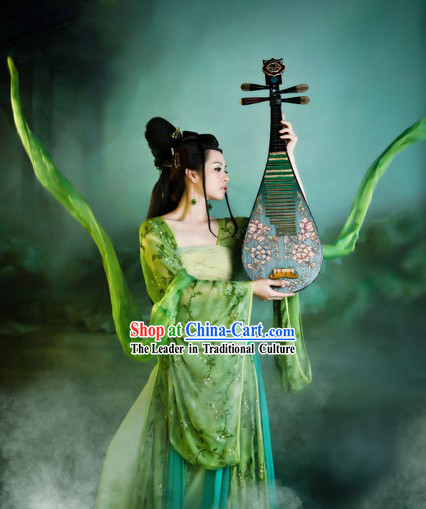 Ancient Chinese Green Fei Tian Fairy Dance Costumes
