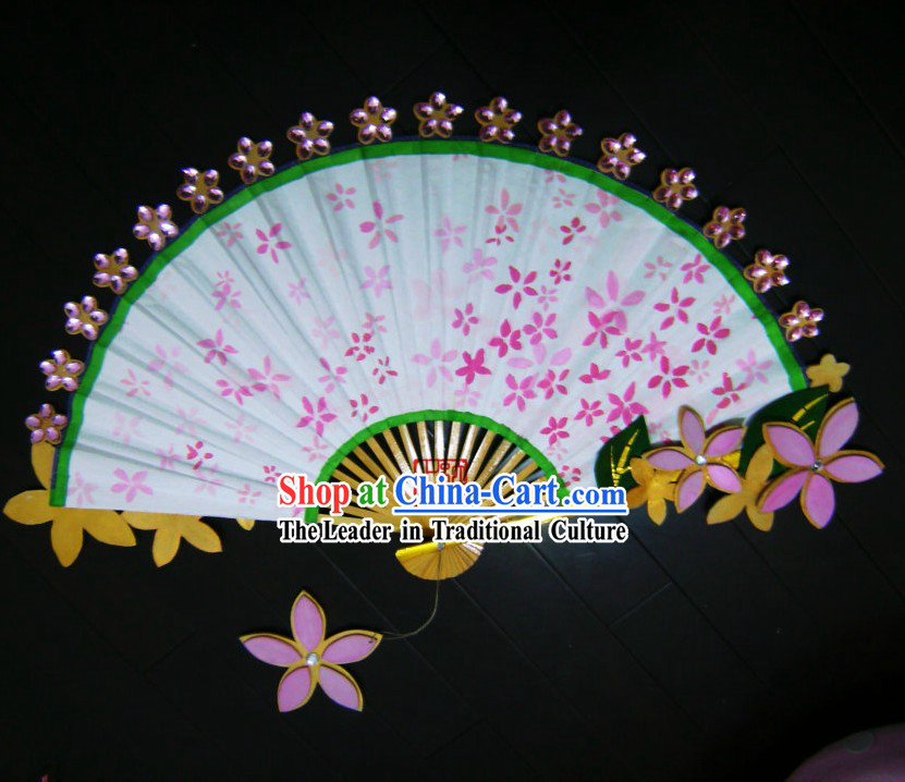 Ancient Chinese Princess Handmade Pink Flower Fan