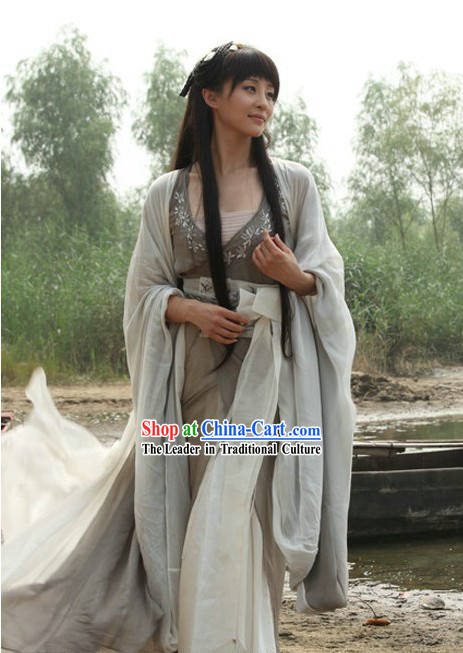 Ancient Chinese Kung Fu School Leader Grey Costumes for Women