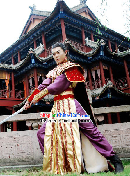 Ancient Chinese Swordsman Fighter Costumes Complete Set