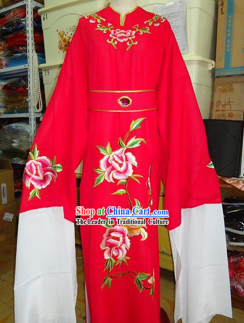 Ancient Chinese Opera Bao Yu Red Costume for Men