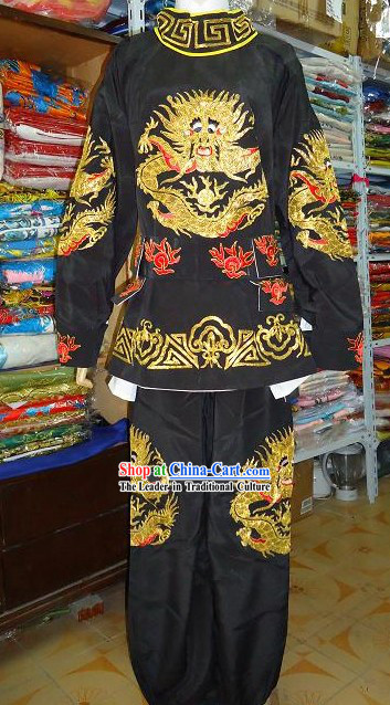 Ancient Chinese Mask Changing Black Dragon Costumes for Men