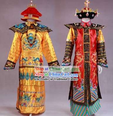 Ancient Chinese Emperor and Empress Costumes and Crowns for Men and Women