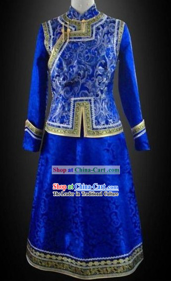 Chinese Classical Red Mongolian Clothes Complete Set