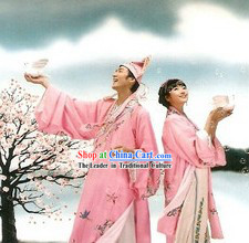 Ancient Chinese Lover Couple Opera Costume Two Sets for Men and Women