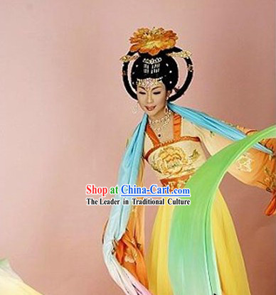 Ancient Chinese Tang Dynasty Ribbon Dance Costume for Women