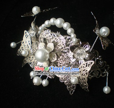 Chinese Classical Handmade Wedding Veil Crown Hair Accessories
