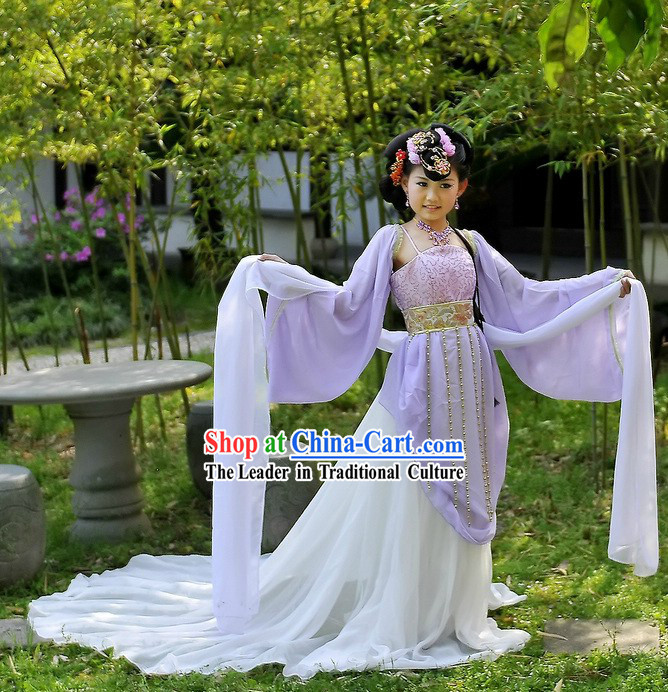 Ancient Chinese Fairy Long Sleeve Costumes for Kids