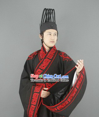 Ancient Chinese Han Dynasty Nobleman Costumes and Hat