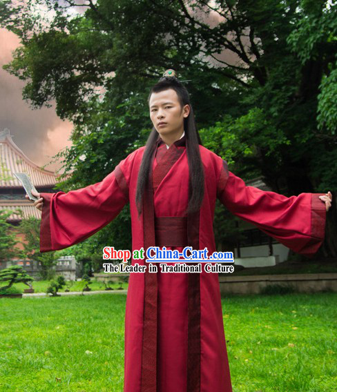 Ancient Chinese Red Hanfu Costumes for Men