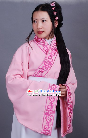 Ancient Chinese Pink Embroidered Princess Clothing