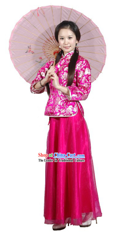 Chinese Classical Umbrella Dance Clothing for Women