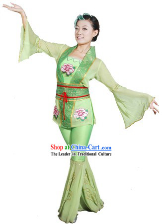 Chinese Classical Dance Costume and Head Piece for Women