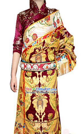 Traditional Chinese Tibetan Clothing Complete Set for Women