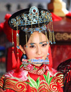 Qing Dynasty Princess Wedding Headpiece for Women