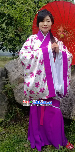 Ancient Chinese Han Dynasty Spring and Autumn Wear Quju Suit for Girls
