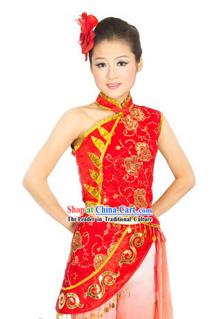 Traditional Chinese Mandarin Yang Ge Dance Costume for Women