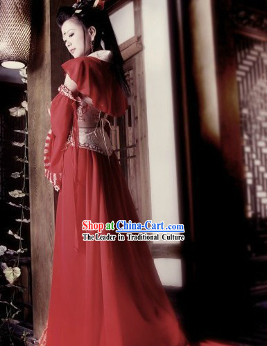 Ancient Chinese Red Wedding Marriage Outfit for Brides