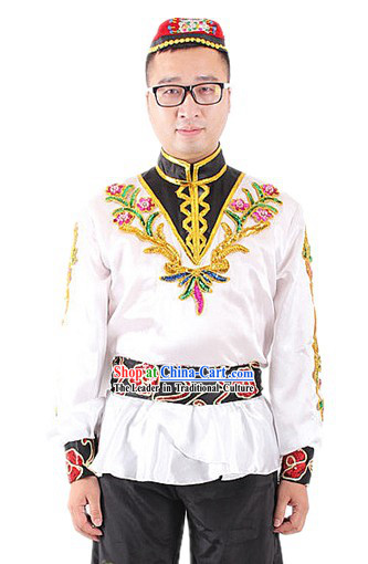 Traditional Chinese Xinjiang Uyghur Nationality Clothes for Men