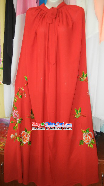 Red Chinese Stage Performance Mantle Clark for Women