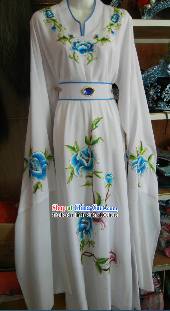 White Chinese Stage Performance Bao Yu Costumes for Men
