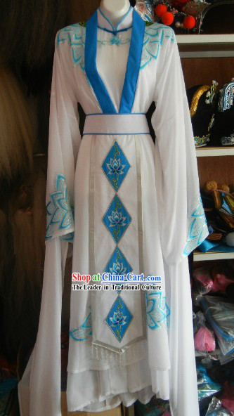 Ancient Chinese Embroided Lotus Nun Outfit for Women