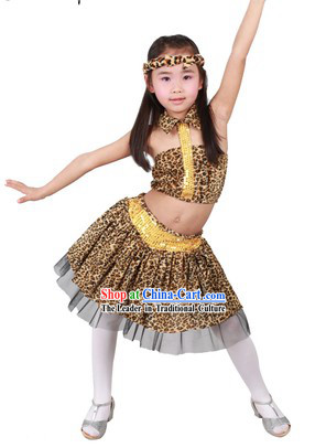 Stage Performance Savage Dance Costumes for Kids
