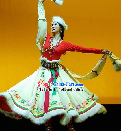 Traditional Chinese Tibetan Xinzang Dress for Women