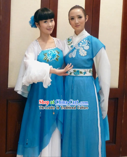 Traditional Chinese Stage Performance Costumes Two Sets for Men and Women