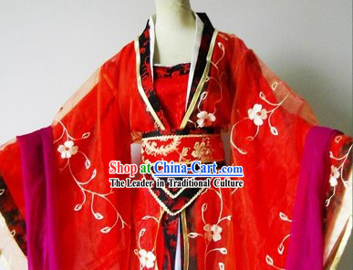 Ancient Chinese Red Wedding Dress Complete Set for Women