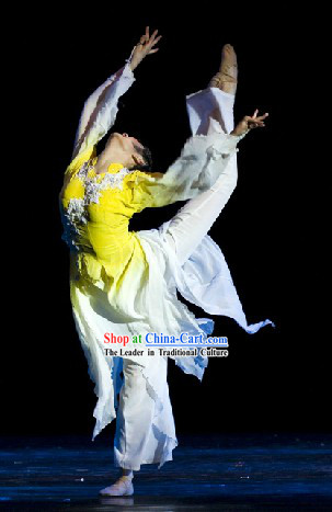 Chinese Classical Magnolia Dance Costumes and Headgear Complete Set for Women
